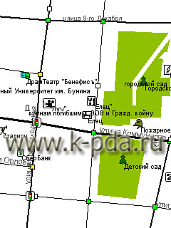 GPS карта Ельца для ГИС Русса